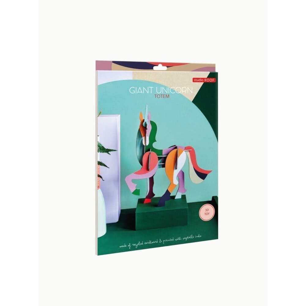 Studio ROOF Giant Unicorn Totem 3D Cardboard Puzzle